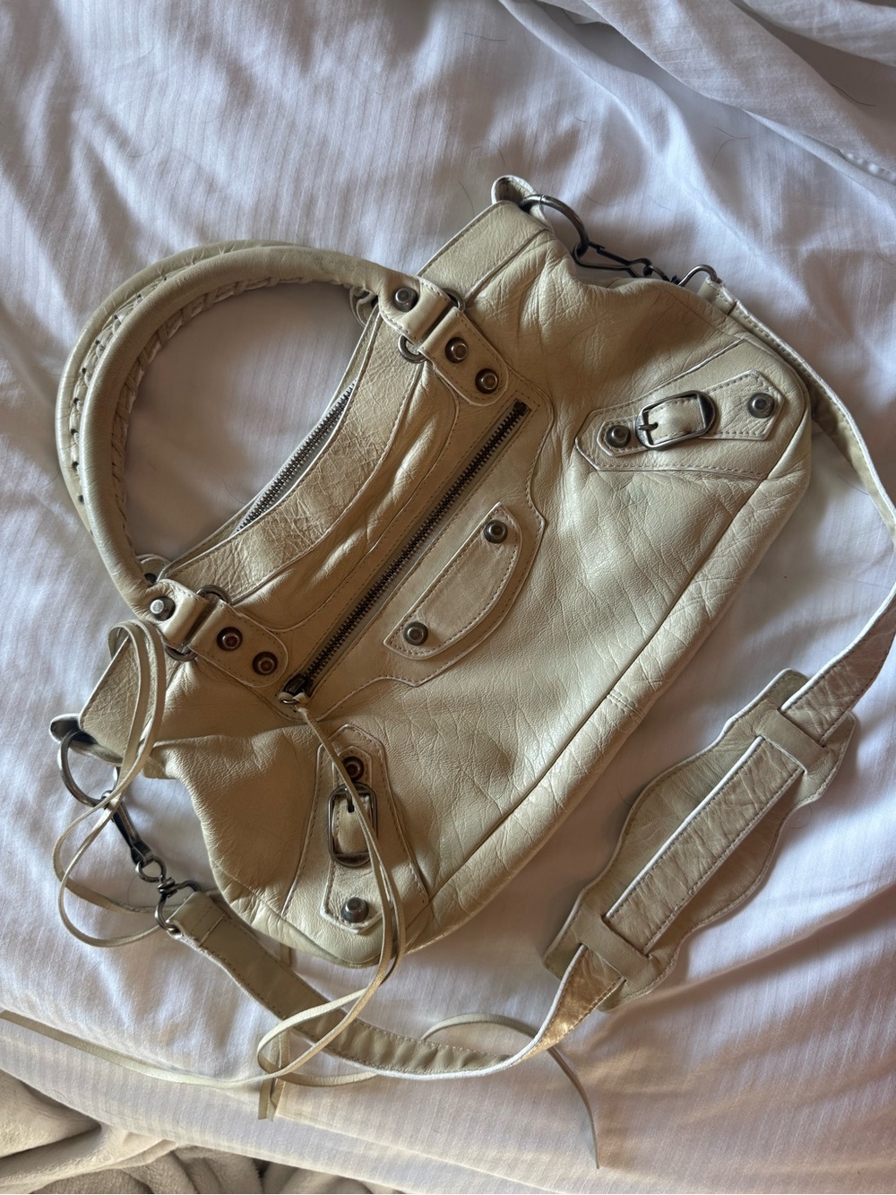 ULTRA RARE SS 2003 Balenciaga First Mastic Chèvre Goatskin Pewter Hardware
